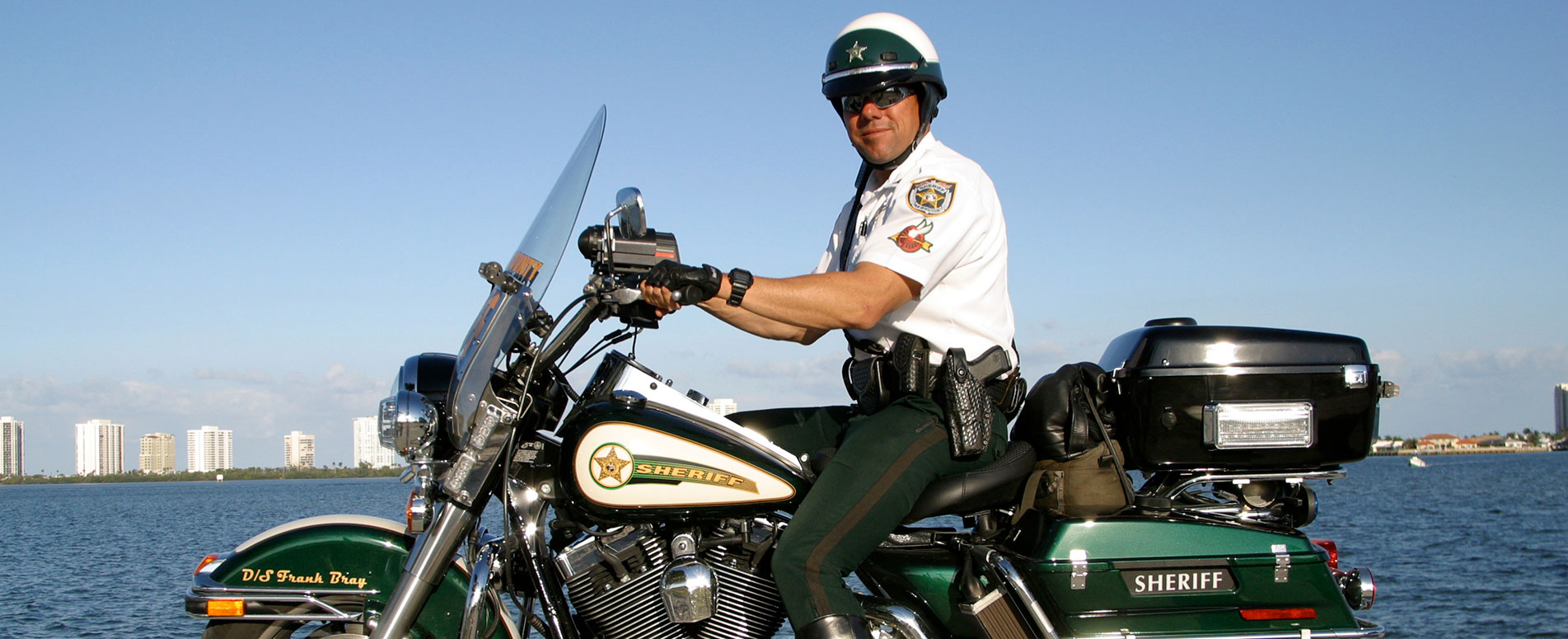 Male deputy on a motircycle